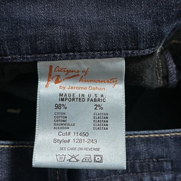 Citizens of Humanity Kelly Low Rise Bootcut Jeans Size 26 Dark Wash Stretch - Picture 7 of 7